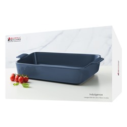 Форма для запекания, 36х24 см, фарфор P, прямоугольная, синяя, Indulgence, 63138
