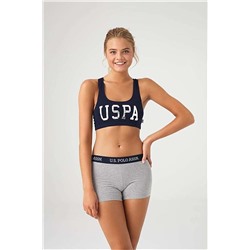 U.S. Polo Assn. Kadın, Lisanslı, USPA, Lacivert Büstiyer Şort Takım Slendos-S66S264
