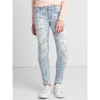 Super Skinny Jeans with Floral Print in High Stretch