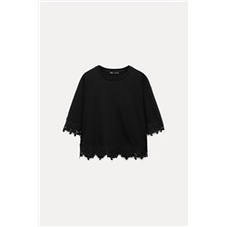 LACE COTTON T-SHIRT