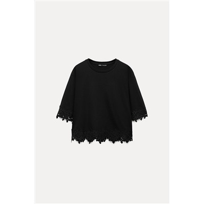 LACE COTTON T-SHIRT