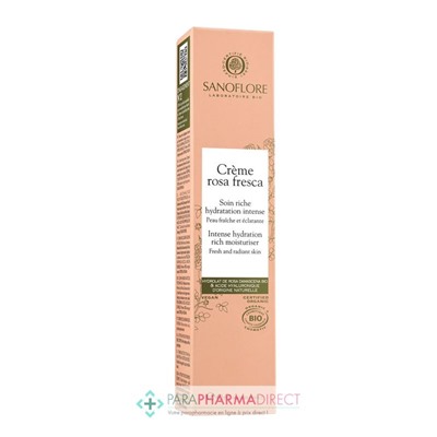 Sanoflore Crème Rosa Fresca - Soin Riche Hydratation Intense BIO 40 ml
