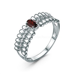 Серьги из серебра с гранатом и фианитами родированные 3921028664р404