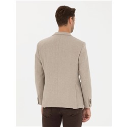 Bej Slim Fit Ceket