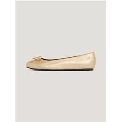 Golden Leather Ballet Flat