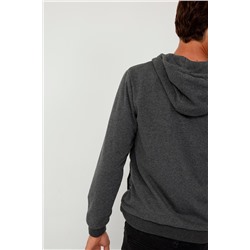 Sudadera bimateria Gris jaspeado