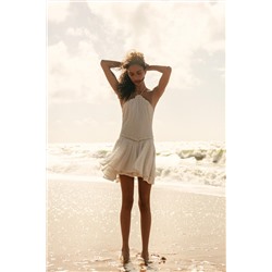 RUFFLED HALTER SHORT DRESS