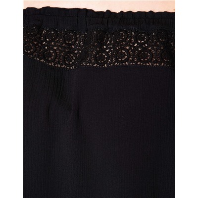 Siyah Crop Top Bluz