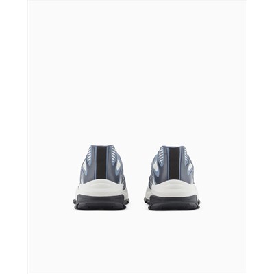 Sneakers with optical effect design and maxi sole