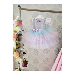 Kidstore Çocuk Lila Unicorn Renklerinde Elbise 1400