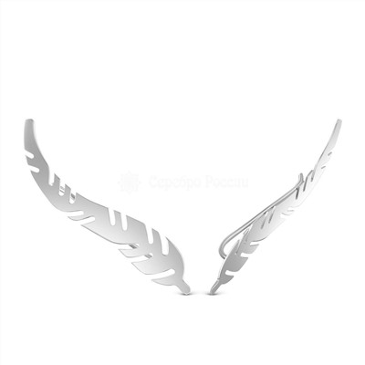 Серьги-продёвки из серебра родированные 925 пробы 420-10-429р