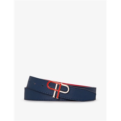LADIES 30MM ENAMEL REVERSIBLE DOUBLE P BELT
