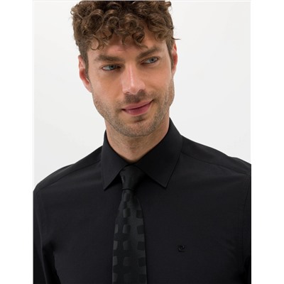 Siyah Slim Fit Uzun Kollu Basic Gömlek