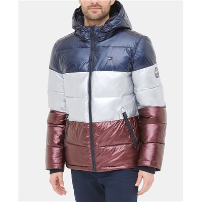 Tommy Hilfiger Men's Pearlized Performance Hooded Puffer Coat