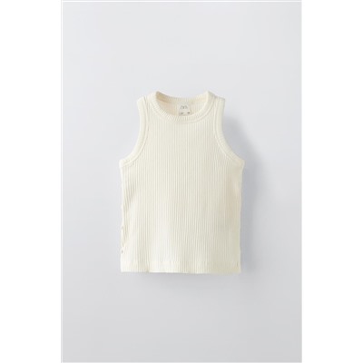 BUTTONED RIBBED T-SHIRT