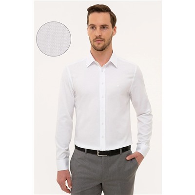 Pierre Cardin Beyaz Slim Fit Armürlü Gömlek G021GL004.000.1112821