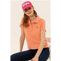 Kadın Somon Basic Polo Yaka Tişört