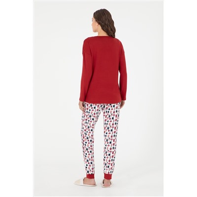 Kadın Bordo Pijama Takımı