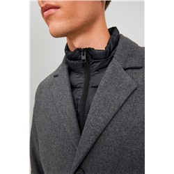 Chaqueta efecto doble prenda Gris jaspeado