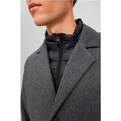 Chaqueta efecto doble prenda Gris jaspeado