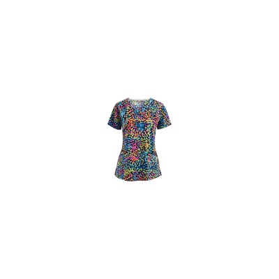 BIO Scrubs Sprinkles-Black Print Top