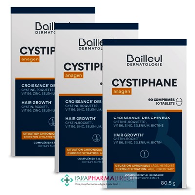 Bailleul Cystiphane Anagen - Croissance des Cheveux - LOT de 3x90 ComprimésLot  × 3