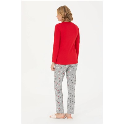 Kadın Kırmızı Pijama Takımı
