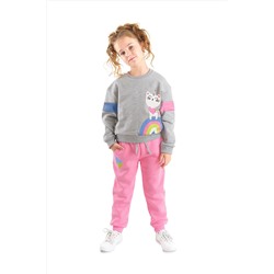 DenokidsRainbow Cat Kız Çocuk Alt-Üst Eşofman Takım