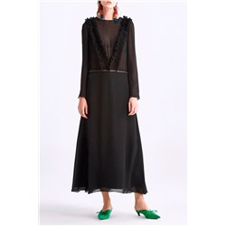 Vestido largo de seda Darlita Negro