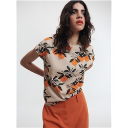 Bedrucktes T-Shirt im Kimono-Stil
