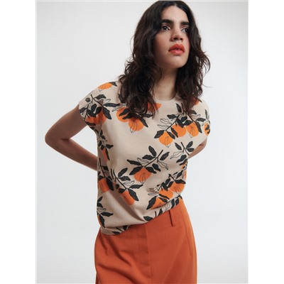 Bedrucktes T-Shirt im Kimono-Stil