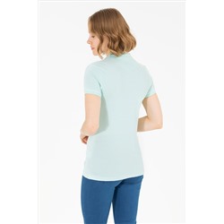 Kadın Su Yeşili Basic Polo Yaka Tişört