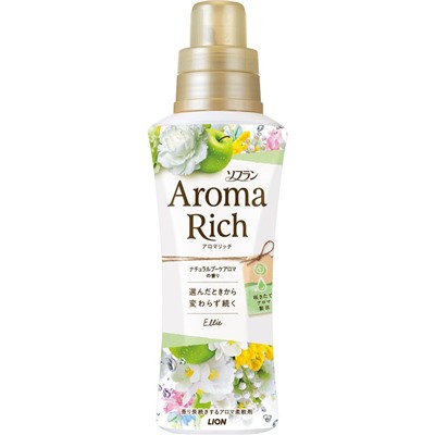LION Кондиционер для белья Soflan Aroma Rich Ellie дезодорирующий с натуральными ароматическими маслами бутылка с колпачком-дозатором 520 мл