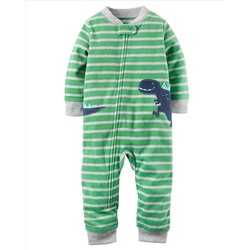1-Piece Dinosaur Fleece Footless PJs