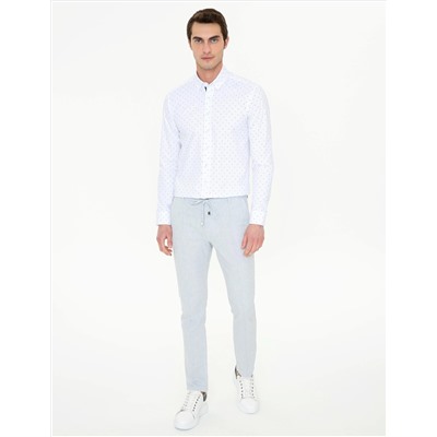 Lacivert Slim Fit Uzun Kollu Gömlek