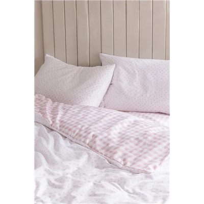 Botie King Size %100 Pamuk Ranforce Baskılı Nevresim Takımı - Pudra