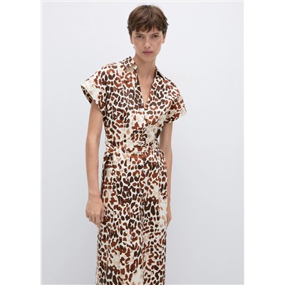 Vestido animal print lazo