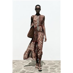 METALLIC THREAD PRINTED DRESS