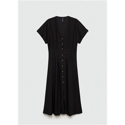Vestido evasé botones