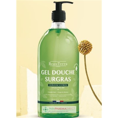 BeauTerra Gel Douche Surgras - Verveine Citron 1L