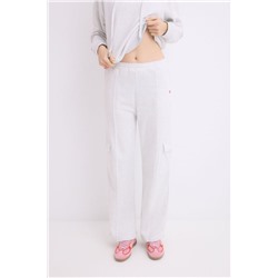Pantalón largo flare felpa gris
