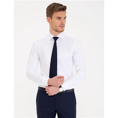Beyaz Ex. Slim Fit Uzun Kollu Klasik Gömlek