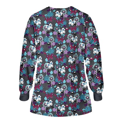 Happy Scrubs® Oh Happy Day Pewter Print Scrub Jacket