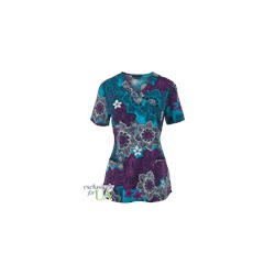Zoe + Chloe Scrubs Tropical Paradise Print Top