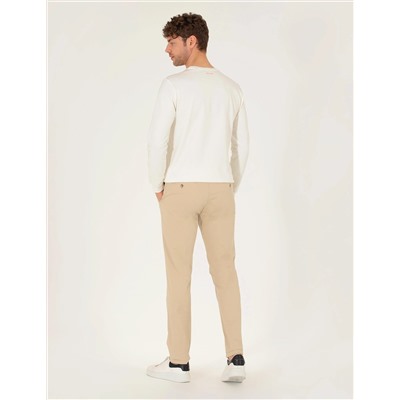 Bej Regular Fit Kanvas Pantolon