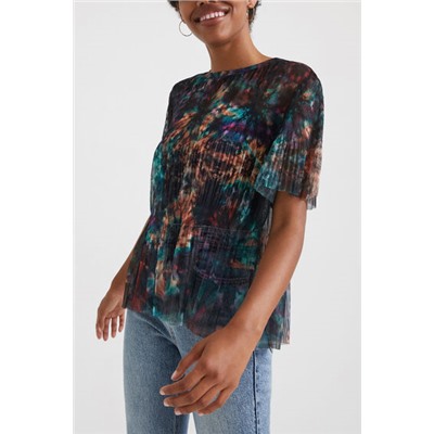 Camiseta rejilla tie-dye