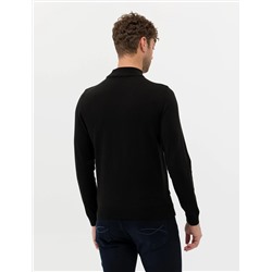 Siyah Slim Fit Yarım Balıkçı Basic Triko Kazak