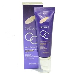 DEOPROCE VIOLET CC CREAM #13 Антивозрастной СС крем с экстрактом черники и коллагеном 50г