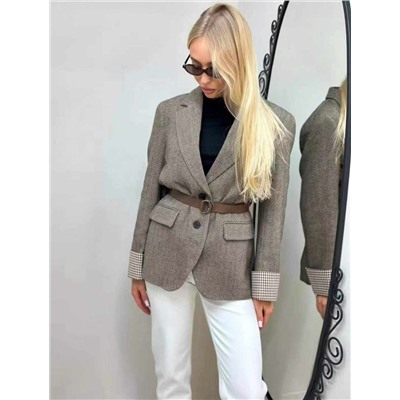 Модный клетчатый пиджак в стиле ретро   BOTTEG*A VENETT*E