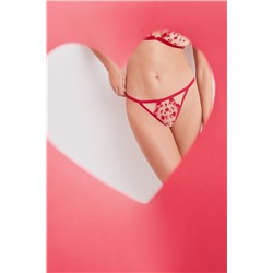 Tanga tira encaje rojo